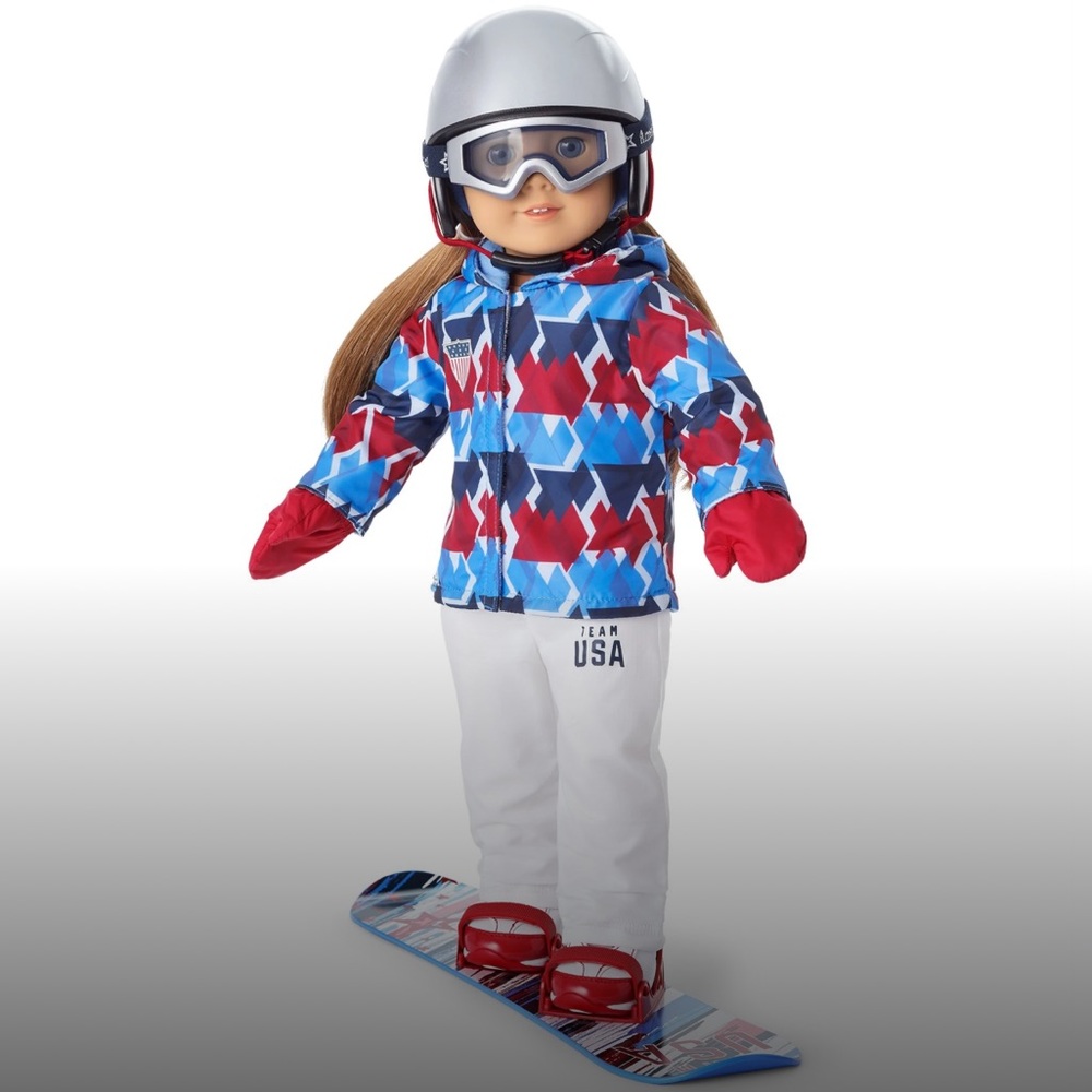 American Girl Olympics Team USA Snowboard Set and Accessories - Picture 2 of 10